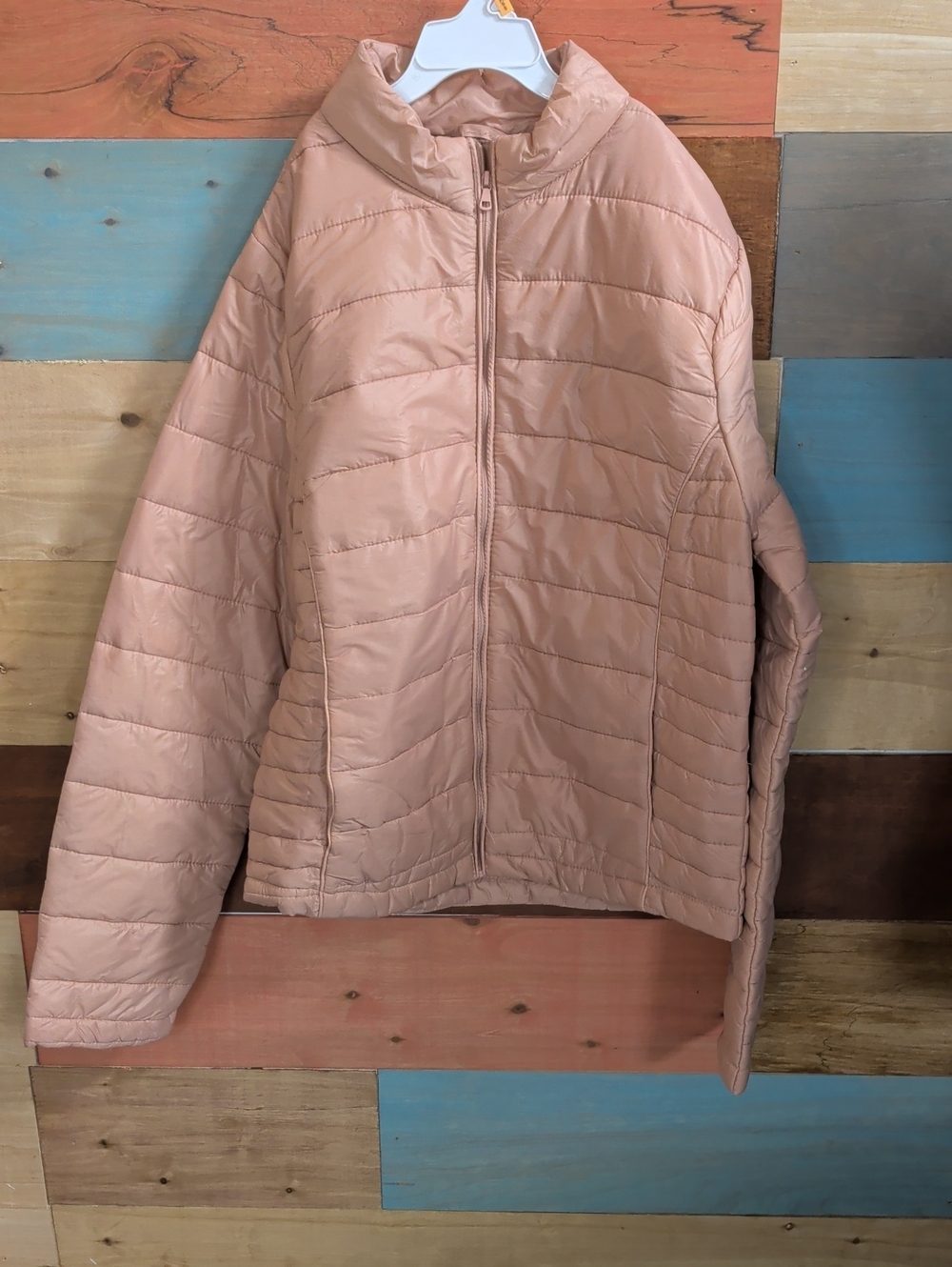 Ambiance Quilted Lightweight Puffer Jacket in Peach